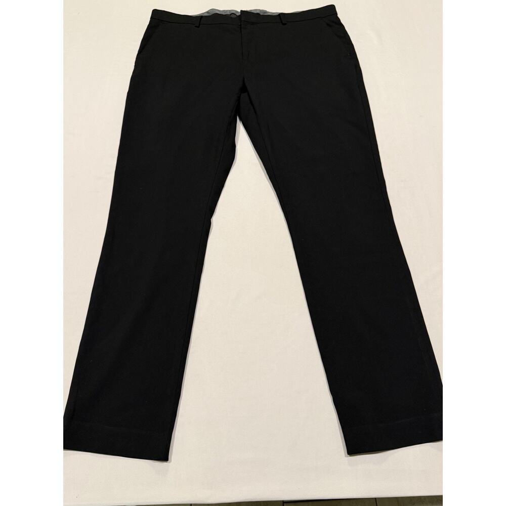 Murano Men's Chino Pants 36 x 32 Black Evan Fit Wardrobe Essentials Stretch Sim